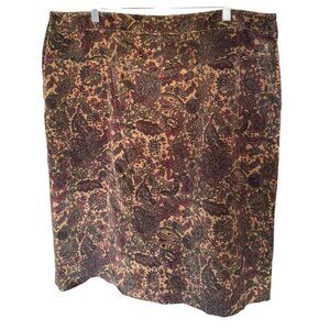 Charter Club Woman 18W Brown Floral Stretch Pencil Skirt